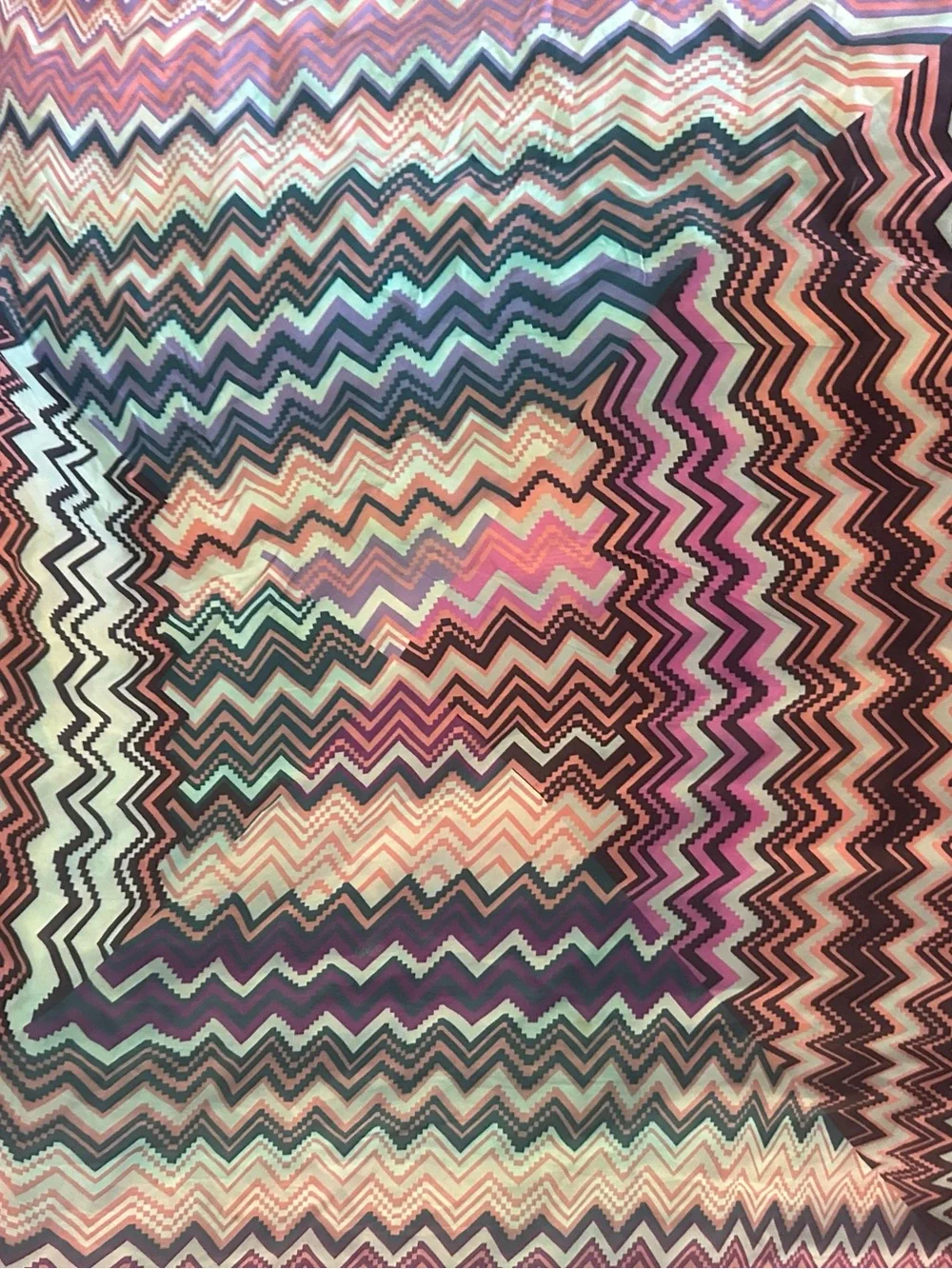 Missoni Zigzag Silk Scarf in Pink, Purple, Orange, Blue